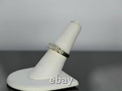 1.55Ct Princess Cut MOISSANITE Channel Set Wedding Band Solid 14K Yellow Gold