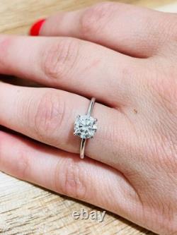 1.65 Ct Solitaire Engagement Ring Hidden Halo Lab Created Diamonds
