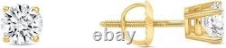 1.76ct TW Round Natural Diamond Studs Earrings in 14K Yellow Gold