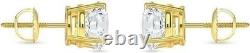 1.76ct TW Round Natural Diamond Studs Earrings in 14K Yellow Gold