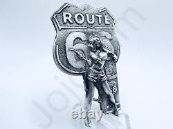 1.7 oz Hand Poured Silver Bar 999 Fine Route 66 Girl by Locker Mint USA MADE
