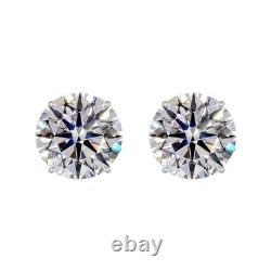 1.85 Carat Round Natural Diamond Studs 14k Yellow Gold Basket style Earrings