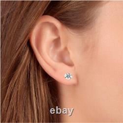 1 Ct TDW Certified Diamond Studs Earrings in 14K Yellow Gold with Screw Backs