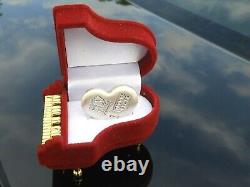 1 Ounce Hand Made Silver Heart Piano Display Gift Box Present From USA