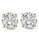 1ct Tw Round Natural Diamond Studs Earrings In 14k Yellow Gold With Screw Backs
