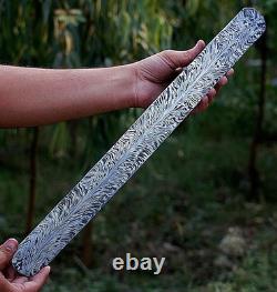 20X2 HAND FORGED DAMASCUS STEEL Billet/Bar Knife Making Supply Feather Pattern
