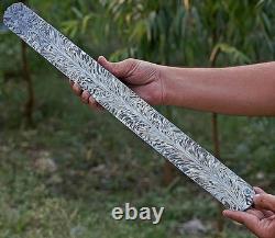 20X2 HAND FORGED DAMASCUS STEEL Billet/Bar Knife Making Supply Feather Pattern