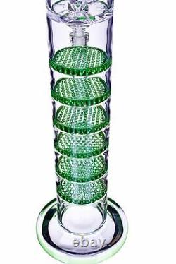 20 Inch HONEYCOMB Perc Bong BIG HUGE Cylinder Glass Water Pipe STRAIGHT USA