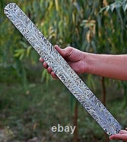 20x2 Hand Forged Damascus Steel Billet / Bar Knife Making Supply Feather Pattern