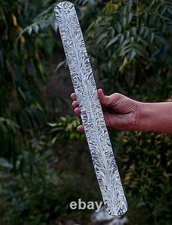 20x2 Hand Forged Damascus Steel Billet / Bar Knife Making Supply Feather Pattern