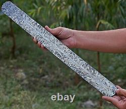 20x2 Hand Forged Damascus Steel Billet / Bar Knife Making Supply Feather Pattern