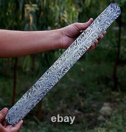 20x2 Hand Forged Damascus Steel Billet / Bar Knife Making Supply Feather Pattern