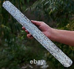 20x2 Hand Forged Damascus Steel Billet / Bar Knife Making Supply Feather Pattern