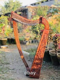 22 String harp SOLID ROSEWOOD Extra Strings & Carrying case Great for Teenagers