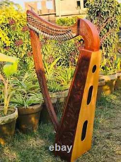 22 String harp SOLID ROSEWOOD Extra Strings & Carrying case Great for Teenagers