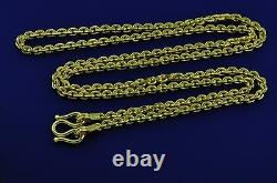 24K 9999 Solid Yellow Gold Necklace 37.50 Gram Anchor Chain Handmade made in USA