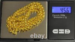 24K Yellow gold Necklace 45.60 Gram Solid Chain Rolo link Handmade made in USA