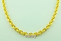 24K Yellow gold Necklace 75.00 Gram Solid Chain anchor link Handmade made in USA