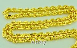 24K Yellow gold Necklace 75.00 Gram Solid Chain anchor link Handmade made in USA