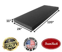 24 x 120 Charcoal High Density Upholstery Foam Couch Replacement Cushion USA