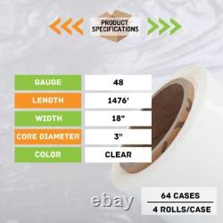 256 Rolls Hand Stretch Wrap Film Banding 18 x 1476' Shrink Wrap Cling Usa Made