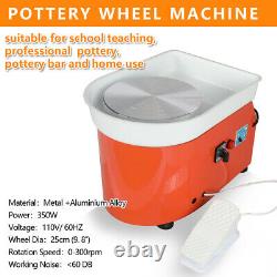 25CM 350W 110V Electric Pottery Wheel Machine Ceramic Work Clay Art Craft in USA
