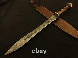 26 Handmade Damascus Steel Gladiator Sword/Gladius Sword With Rose Wood Handle