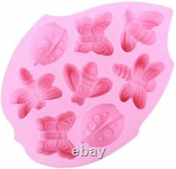 2Pack 8 Cavity Butterfly Bugs Shape Silicone Soap Mold for DIY Handmade Soap USA