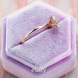 2.00Ct Oval Cut Simulated Diamond Solitaire Engagement Ring 14k Rose Gold Finish