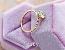 2.00Ct Oval Cut Simulated Diamond Solitaire Engagement Ring 14k Rose Gold Finish
