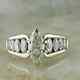 2.00 Ct Marquise Cut Simulated Diamond Engagement Ring 14k White Gold Plated