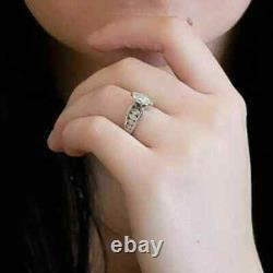 2.00 Ct Marquise Cut Simulated Diamond Engagement Ring 14k White Gold Plated
