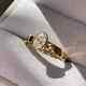 2.50 Ct Oval Cut Moissanite Bezel Set Wedding Women Ring 14k Yellow Gold Plated