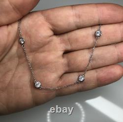 2.50 TCW 10 Station Necklace Diamonds By The Yard 100% Pure 14k Gold E VVS1