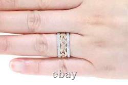 2.9Ct Lab Created Diamond Wedding Band Wide Filigree Miligraine 14K Gold Plated