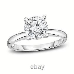 2 CT Round Cut Moissanite Engagement Ring 14K White Gold Certified D-VVS1 8mm