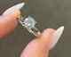 2 Ct Round Cut Real Moissanite Women's Engagement Ring 14k White Gold Plated