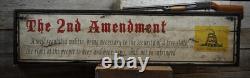 2nd Amendment Gun Sign Primitive Rustic Hand Made Vintage Wood Sign