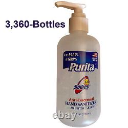 3360x Bottles Premium Hand Sanitizer GEL 8oz Pump USA Made Wholesale BULK