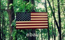 36 X 19 Large Hand-Crafted 100% Made in U. S. A. Wood American Flag/Patriotic Wa