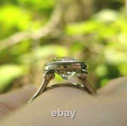 3.30Ct Round Cut Lab-Created Diamond Bezel Set Engagement Ring 14K White Gold