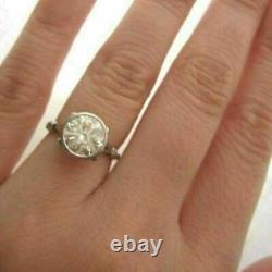 3.30Ct Round Cut Lab-Created Diamond Bezel Set Engagement Ring 14K White Gold