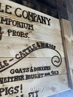 42L X 21H Lonesome Dove Handmade Rustic Engraved Sealed Extra Large
