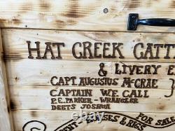 42L X 21H Lonesome Dove Handmade Rustic Engraved Sealed Extra Large
