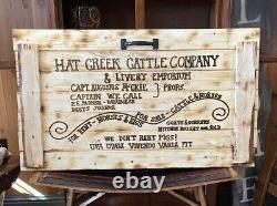 42L X 24 H Lonesome Dove Handmade Rustic Engraved Sealed Extra Large