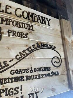 42L X 24 H Lonesome Dove Handmade Rustic Engraved Sealed Extra Large