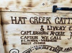 42L X 24 H Lonesome Dove Handmade Rustic Engraved Sealed Extra Large