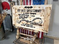 42L X 24 H Lonesome Dove Handmade Rustic Engraved Sealed Extra Large