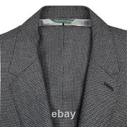 44 R Custom Martin Greenfield Charcoal Grey Mini Hounds Tooth Suit Hand Made USA