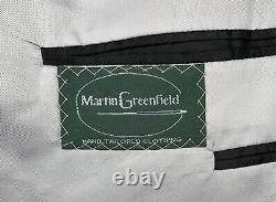 44 R Custom Martin Greenfield Charcoal Grey Mini Hounds Tooth Suit Hand Made USA